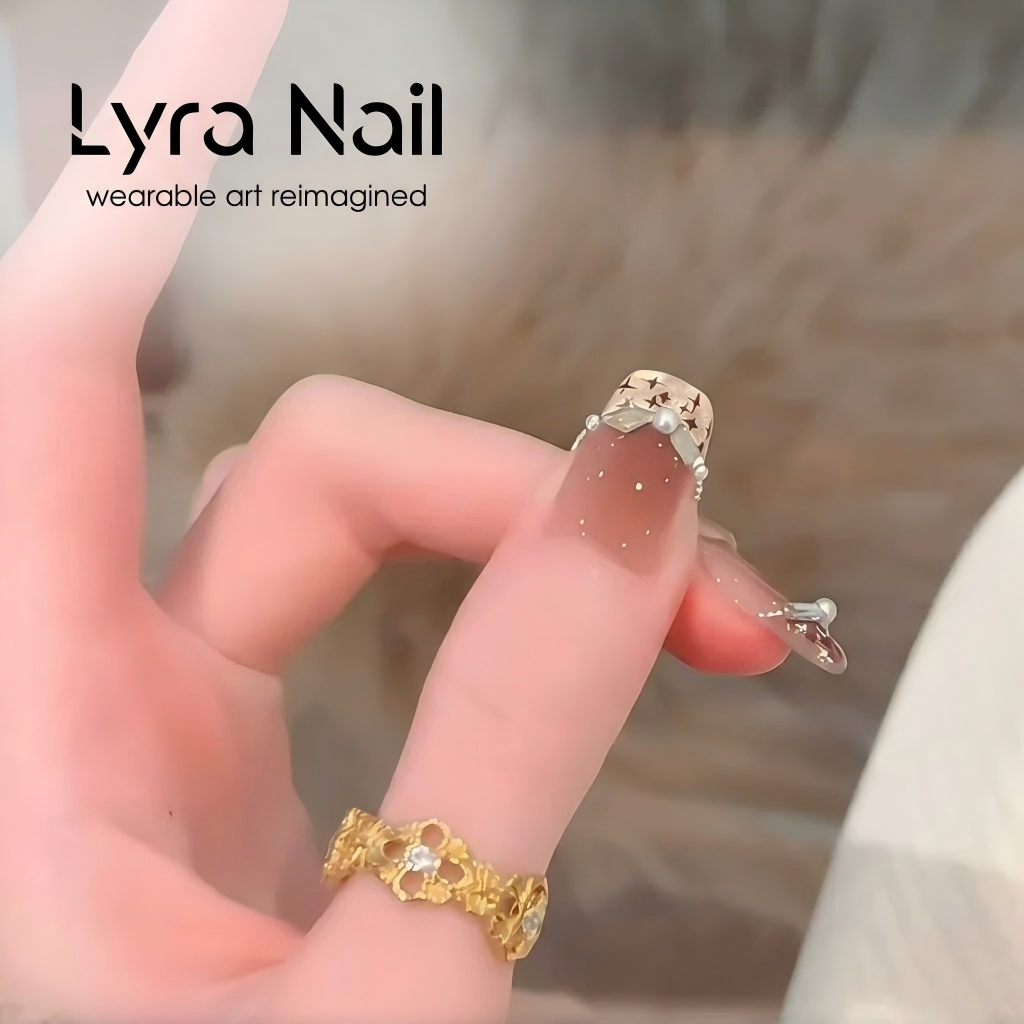 [CC-006]2026 New Year Lion Dance Press On Nails| Handmade French Cat Eye Fake Nails for Autumn Winter| Whitening Glazed Nail Art