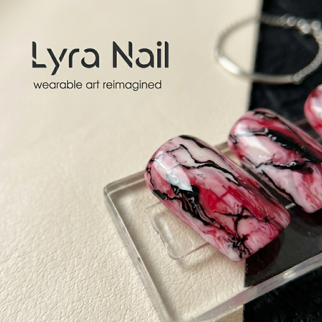 [AC-027]Bloody Rose Garden | Artisan Handmade Press On Nails | Gothic Blood-Red Ombre with Dark Thorn Silhouettes | Salon Quality, 7-10 Day Shipping
